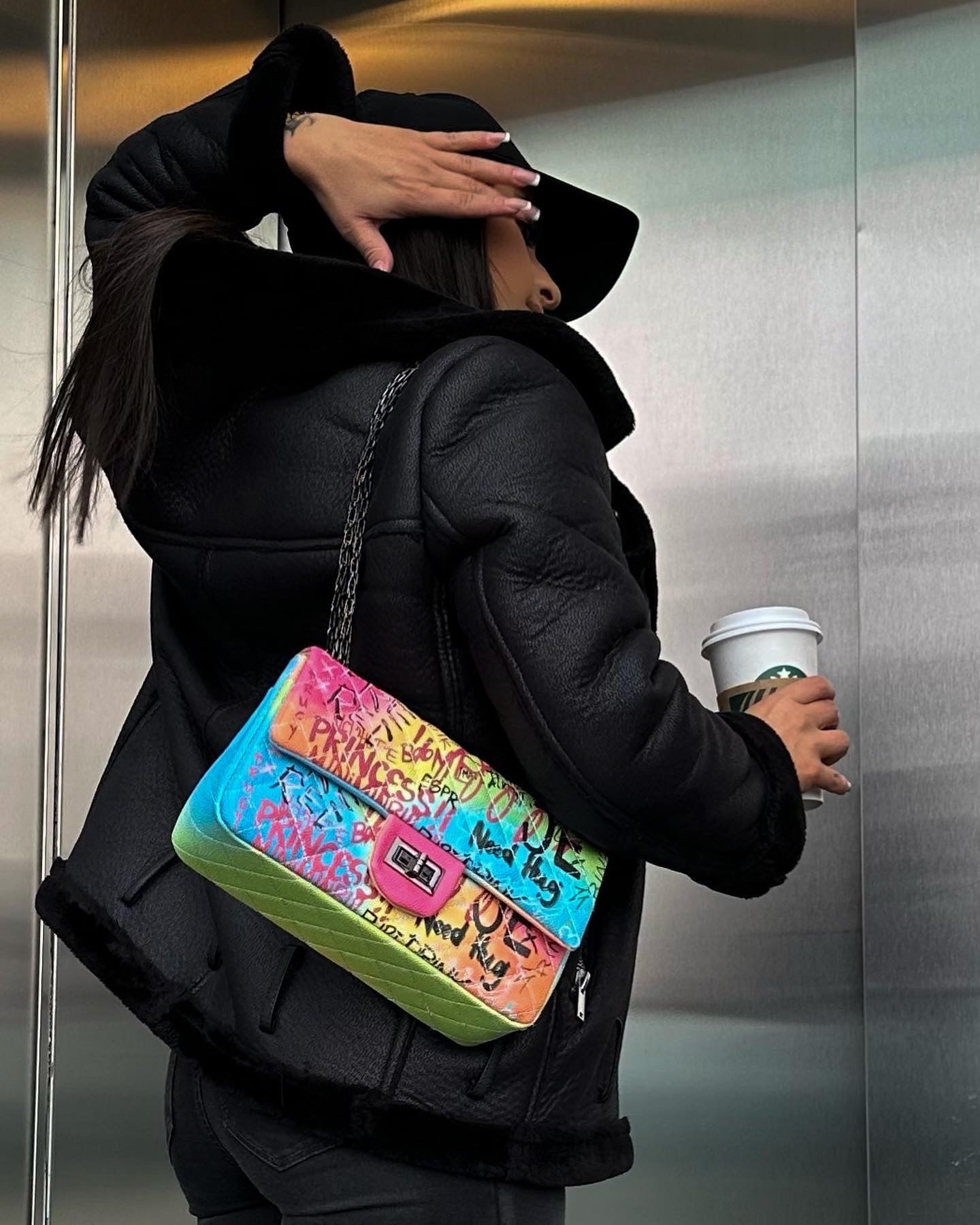 GRAFFITI SHOULDER BAG - MULTI COLOUR