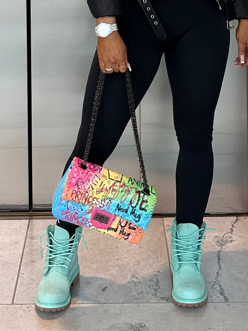 GRAFFITI SHOULDER BAG - MULTI COLOUR