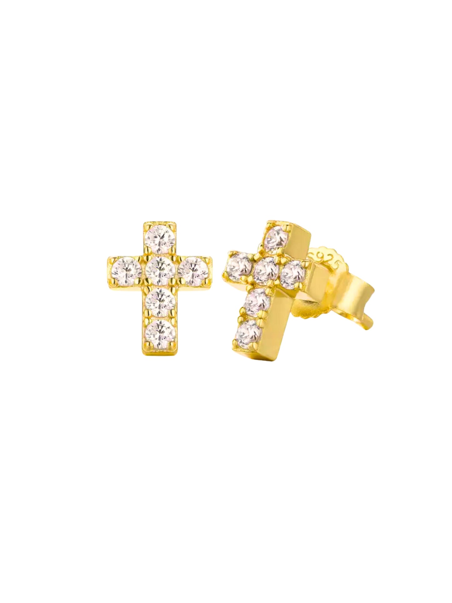 14K GOLD CROSS STUDS